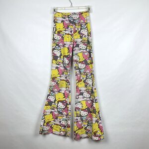Hello Kitty & Friends Sanrio Characters Flare Yoga Leggings Gray Pants - READ!